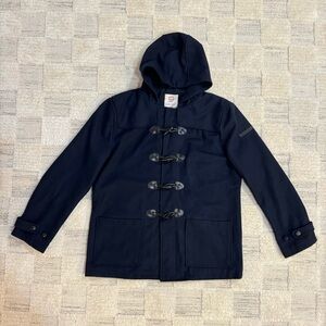 Lambretta Blue Wool Blend Duffle Coat